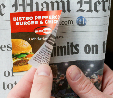 newspaper labels for advertising